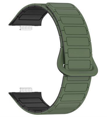 Ремешок CDK для Huawei Watch Fit 4 Pro | Silicone Shaped Magnetic Band (021973) (green / black) 021975-994 фото