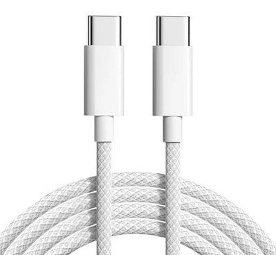 Кабель PD 240W USB-C на USB-C (2m) Woven для Apple (OEM) (white) 020887-407 фото