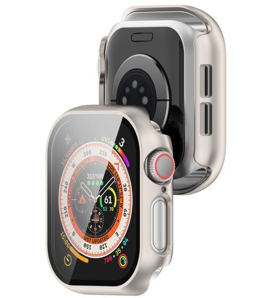 Чохол-накладка DK для Apple Watch 46mm (Series 10/11) | Пластик Soft-Touch Glass Full Cover (018479) (starlight) 018479-048 фото