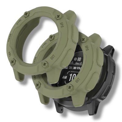 Чохол-бампер 2 шт CDK для Garmin Instinct 2X | Силікон Outlines (016395) (green) 022794-133 фото