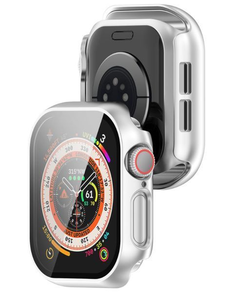 Чохол-накладка DK для Apple Watch 46mm (Series 10/11) | Пластик Soft-Touch Glass Full Cover (018479) (silver) 018479-227 фото