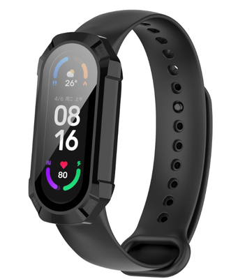 Чехол-накладка DK Пластик Gloss Glass Full Cover для Xiaomi Mi Band 5 / 6 (015819) (black) 015819-124 фото