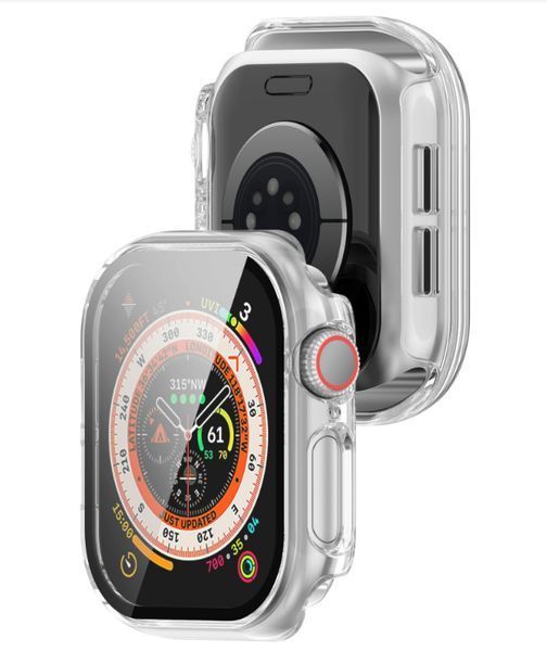 Чохол-накладка DK для Apple Watch 46mm (Series 10 / 11) | Пластик Gloss Glass Full Cover (018478) (clear) 018478-936 фото