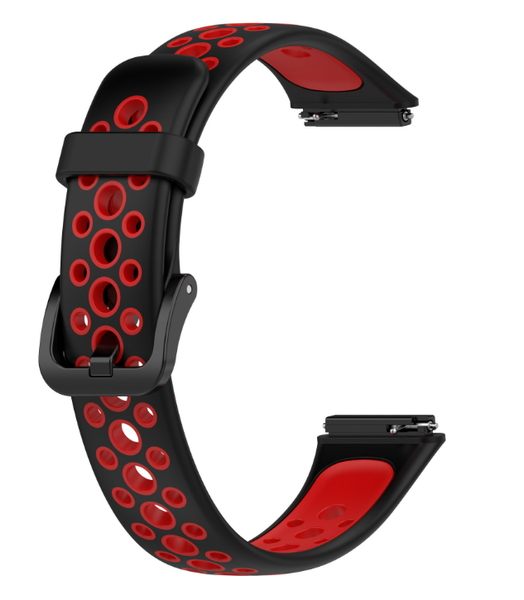 Ремінець DK Silicone Sport Band Nike для Huawei Band 7 (black / red) 014528-963 фото