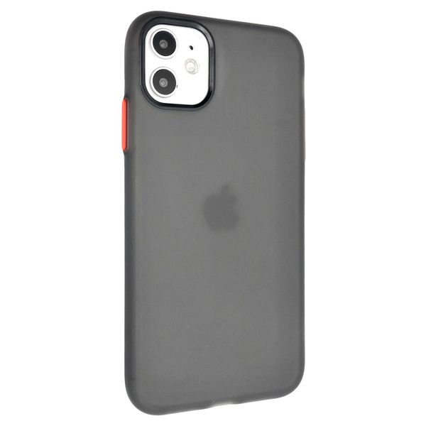 Чохол-накладка DK Silicone Matting Silk для Apple iPhone 11 (black / red) 09891-814 фото