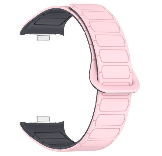 Ремешок 2шт CDK для Xiaomi Mi Smart Band 9 Pro | Silicone Shaped Magnetic Band (018838) (pink / grey) 022314-109 фото