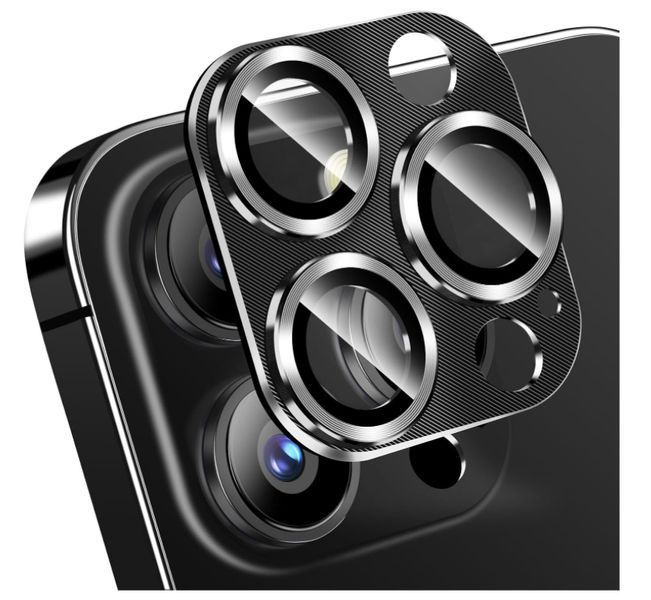 Защитное стекло 2шт CDK для Apple iPhone 16 Pro | на камеру CD Metal Armor (021403) (black) 021592-062 фото