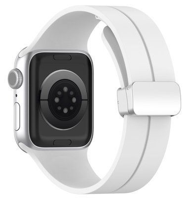 Ремешок CDK для Apple Watch 40mm (Series SE1 / SE2 / SE3) | Silicone Sport Magnetic (017247) (white / silver) 022199-080 фото