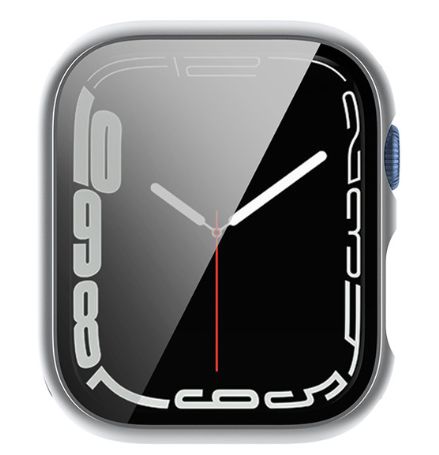 Чехол-накладка DK Пластик Soft-Touch Glass Full Cover для Apple Watch 45mm (silver) 013559-227 фото