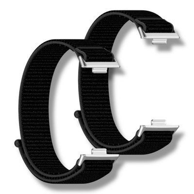Ремінець 2 шт CDK для Huawei Watch Fit 4 | Nylon Sport Loop (017794) (black) 022002-124 фото