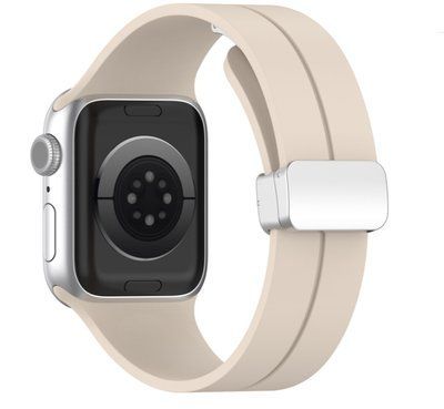 Ремешок DK для Apple Watch 38mm (Series 1 / 2 / 3) | Silicone Sport Magnetic (017247) (ivory / silver) 017247-076 фото