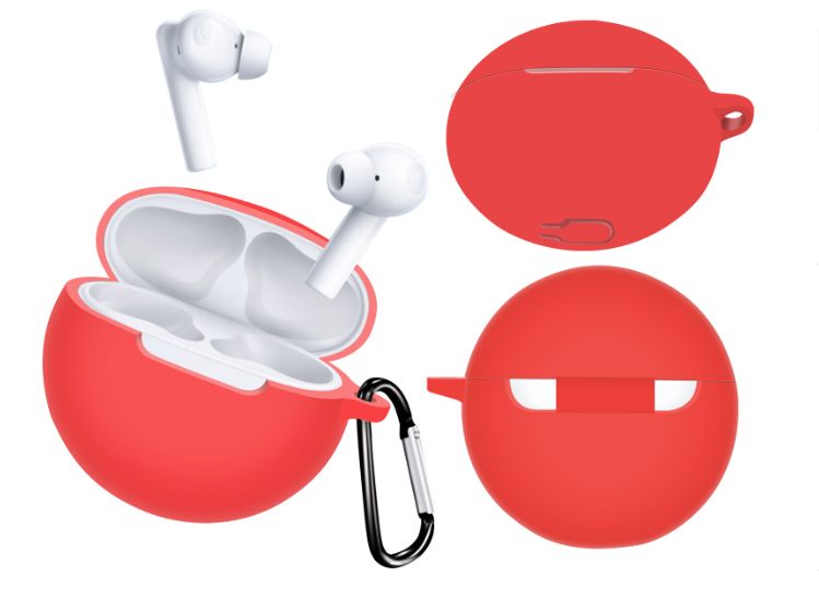 Чехол-накладка DK Silicone Candy Friendly с карабином для Oppo Enco Buds 2 W14 (016044) (red) 016044-074 фото