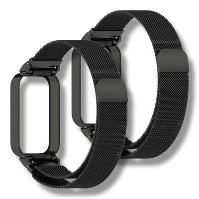 Ремешок-бампер 2шт CDK для Xiaomi Mi Smart Band 9 Active | Metal Milanese Loop Magnetic (018854) (black) 022338-124 фото