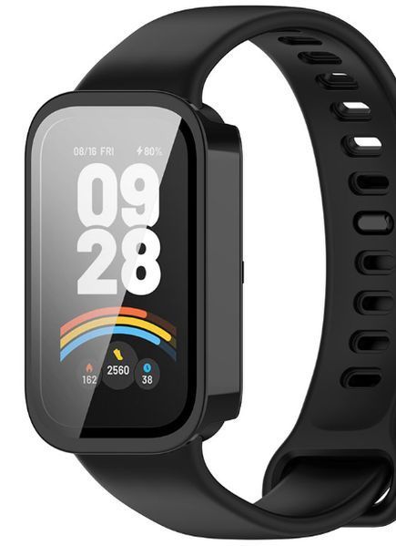 Чохол-накладка DK для Xiaomi Mi Smart Band 9 Active | Пластик Gloss Glass Full Cover (018832) (black) 018833-124 фото