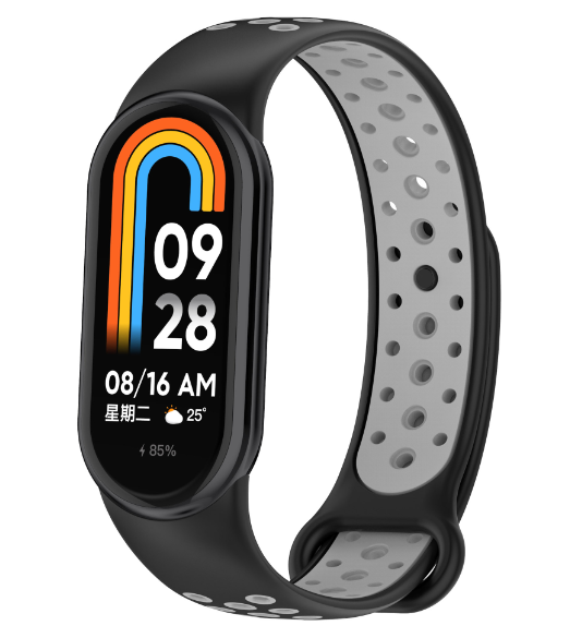 Ремешок DK Silicone Sport Band Nike для Xiaomi Mi Band 8 (black / grey) 015815-960 фото