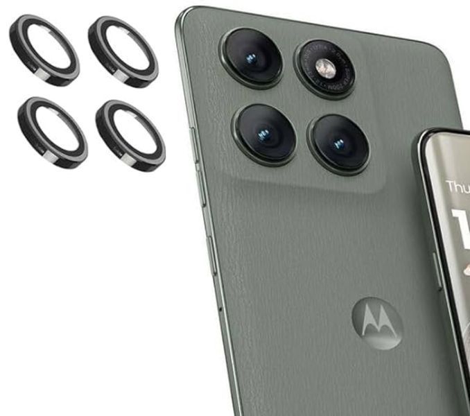 Защитное стекло DK для Motorola Edge 60 Pro | на камеру Lens Metal Ring Eagle Eye (022525) (black) 022525-062 фото