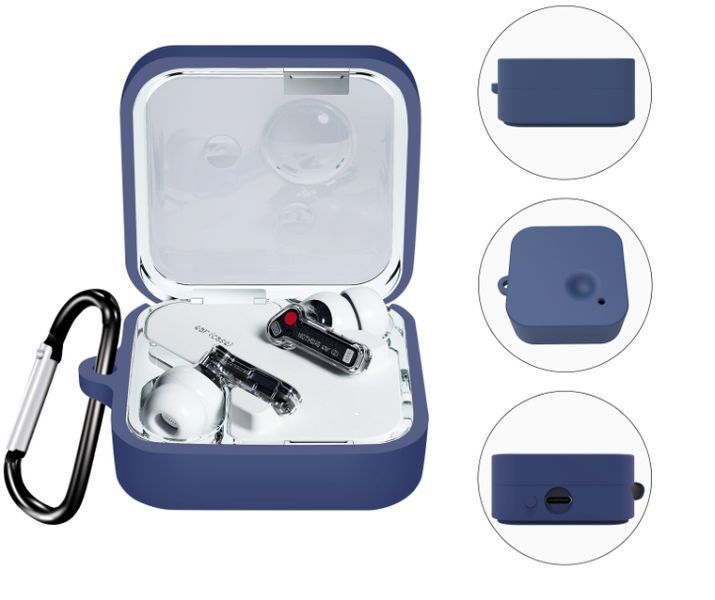 Чохол-накладка CDK для Nothing Ear (3) | Silicone Candy Friendly з карабіном (016461) (dark blue) 022110-065 фото