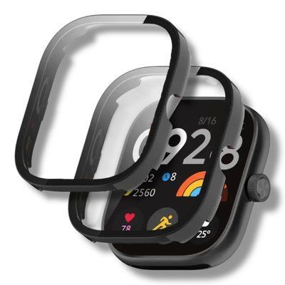 Чехол-накладка 2шт CDK для Xiaomi Redmi Watch 4 | Пластик Gloss Glass Full Cover (017579) (black) 023163-124 фото