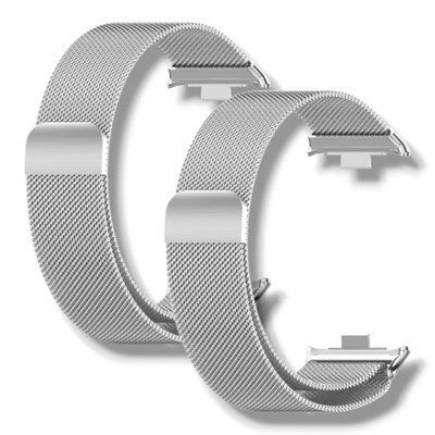 Ремешок 2шт CDK для Xiaomi Mi Smart Band 9 Pro | Metal Milanese Loop Magnetic (017123) (silver) 022309-227 фото