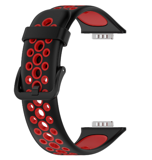 Ремінець DK Silicone Sport Band Nike для Huawei Watch Fit 2 (black/ red) 016237-963 фото