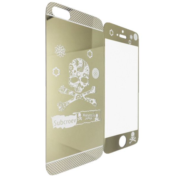 Защитное стекло DK-Case для Apple iPhone 5 / 5S / SE зеркало черепа back/face (gold) 00871 фото