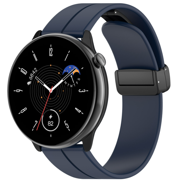 Ремінець DK Silicone Sport Magnetic 20 mm для смарт-Часів Huawei, Samsung, Xiaomi (016443) (dark blue) 016443-132 фото