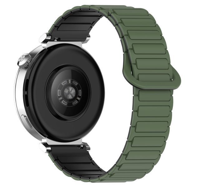 Ремінець CDK для Huawei Watch 2 Sport | 20mm Silicone Shaped Magnetic Band (018822) (green / black) 019033-994 фото