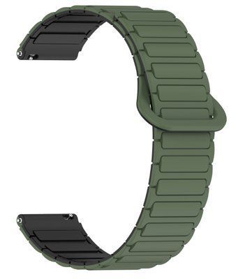 Ремінець CDK для Huawei Watch 2 Classic | 22mm Silicone Shaped Magnetic Band (018823) (green / black) 019034-994 фото