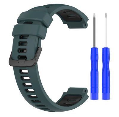 Ремешок CDK для Garmin Approach S6 | Silicone Double Color Sport Band Classic (022055) (green / black) 022262-994 фото