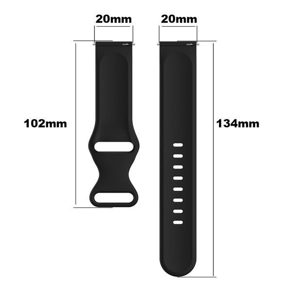 Ремінець CDK для Globex Smart Watch Me3 | "L" 20mm Silicone Sport Band Double Loop (023335) (pink) 023371-373 фото