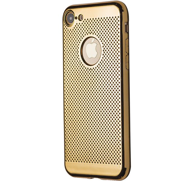 Чехол-накладка DK силикон хром Перфорация для Apple iPhone 7 / 8 / SE 2 (gold) 06051-723 фото