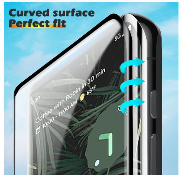 Защитное стекло DK 3D Full Cover для Google Pixel 6 Pro (black) 013180-062 фото