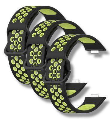 Ремінець 3 шт CDK для Huawei Watch Fit 4 | Silicone Sport Band Nike (017791) (black / green) 022005-962 фото