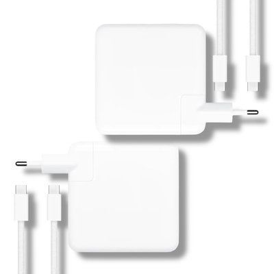 Зарядний пристрій 2 шт CDK 96W USB-C Power Adapter + кабель Woven для Apple MacBook (020888) (white) 023090-162 фото