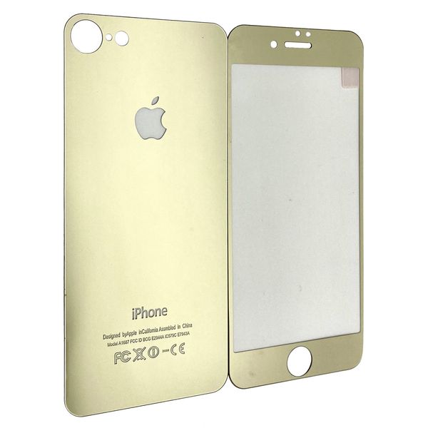 Захисне скло DK Mirror Full Glue back / face для Apple iPhone 7 / 8 (gold) 04392 фото