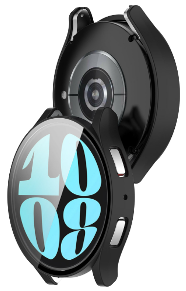 Чехол-накладка DK Пластик Soft-Touch Glass Full Cover для Samsung Galaxy Watch6 (R940 / R945) 44mm (black) 016450-124 фото