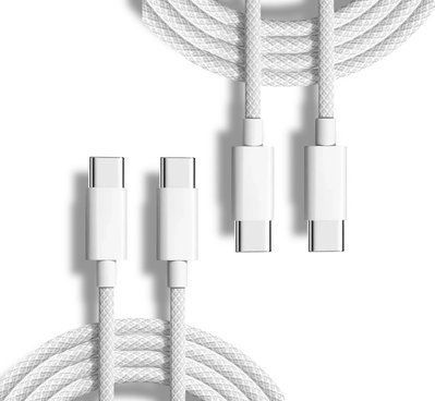 Кабель 2шт CDK PD 60W USB-C на USB-C (1m) Woven для Apple (OEM) (017137) (white) 023084-407 фото