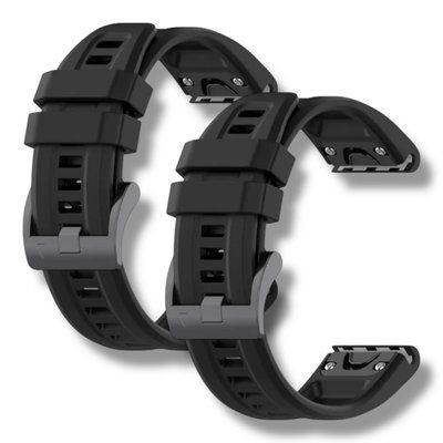 Ремінець 2шт CDK для Garmin Epix Pro (Gen 2) 47mm | 22mm Silicone Sport Band Classic (015189) (black) 020847-124 фото