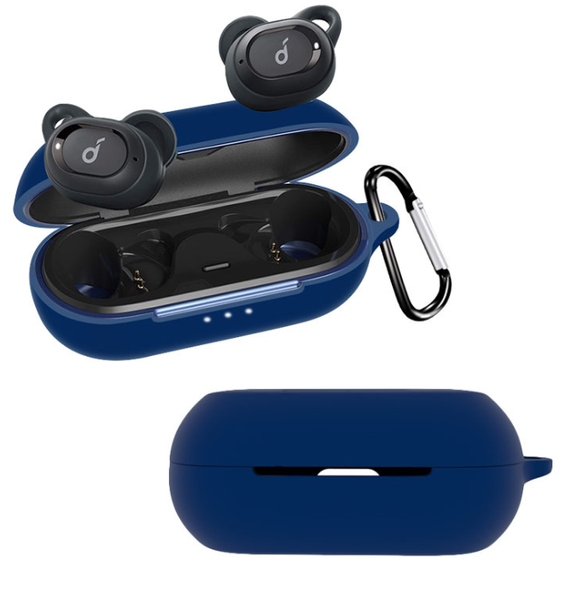 Чехол-накладка DK Silicone Candy Friendly с карабином для Anker SoundCore Liberty Neo (dark blue) 015132-065 фото