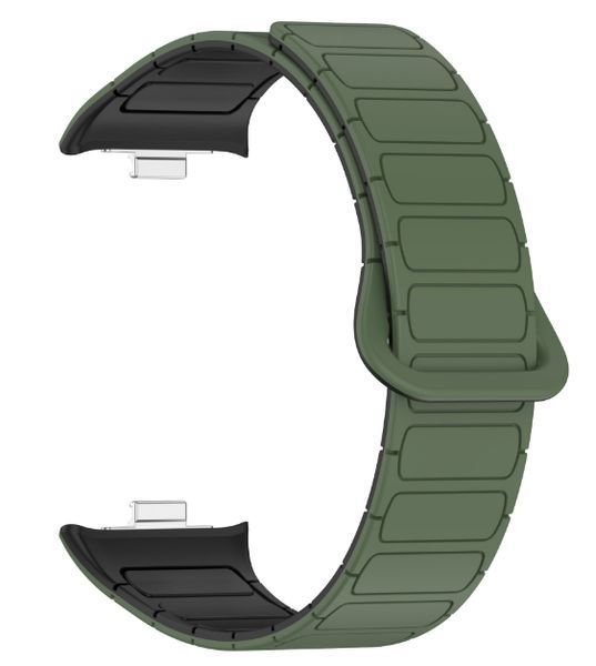Ремінець 2 шт CDK для Xiaomi Mi Smart Band 9 Pro | Silicone Shaped Magnetic Band (018838) (green / black) 022314-994 фото