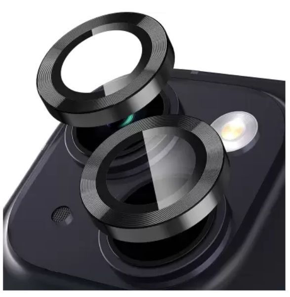 Защитное стекло 2шт CDK для Apple iPhone 15 Plus | на камеру Lens Metal Ring Eagle Eye (015735) (black) 019604-062 фото