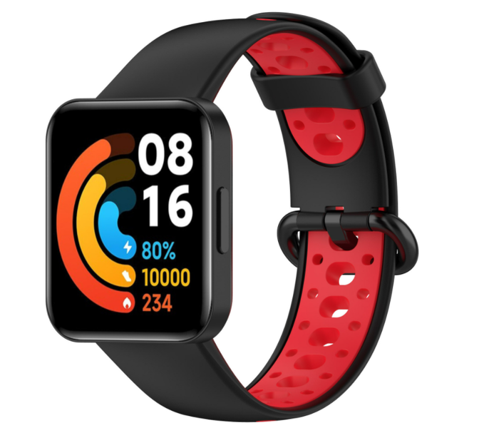 Ремінець CDK Silicone Sport Band Nike для Xiaomi Poco Watch (013577) (black / red) 014228-963 фото