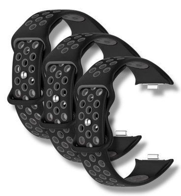 Ремешок 3шт CDK для Xiaomi Mi Band 8 Pro | Silicone Sport Band Nike (017600) (black / grey) 022009-960 фото