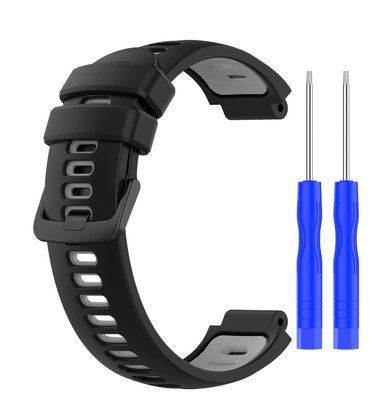 Ремешок DK для Garmin Forerunner 630 | Silicone Double Color Sport Band Classic (022055) (black / grey) 022055-960 фото