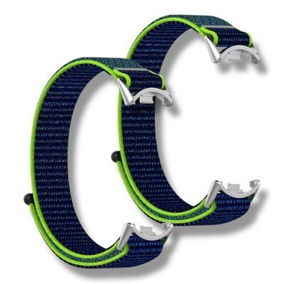 Ремінець 2 шт CDK для Xiaomi Mi Smart Band 9 | Nylon Sport Loop (018018) (blue / green) 022273-106 фото