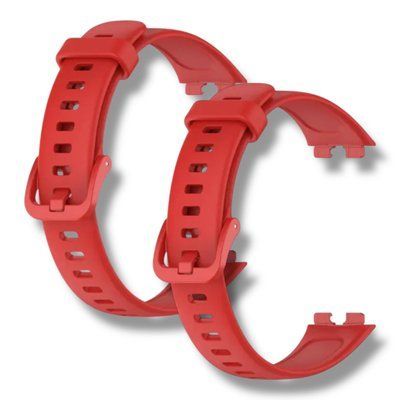 Ремешок 2шт CDK для Huawei Band 8 / 9 | Silicone Sport Band Classic (016235) (red) 021836-126 фото