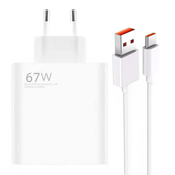 Зарядное устройство+кабель Mi Turbo Charge 67W USB Power Adapter для Xiaomi (017091) (white) 017093-162 фото