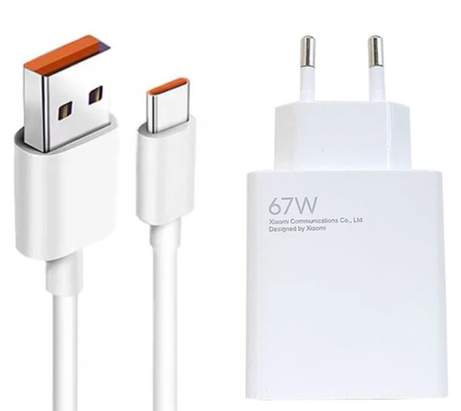 Зарядное устройство+кабель Mi Turbo Charge 67W USB Power Adapter для Xiaomi (017091) (white) 017093-162 фото