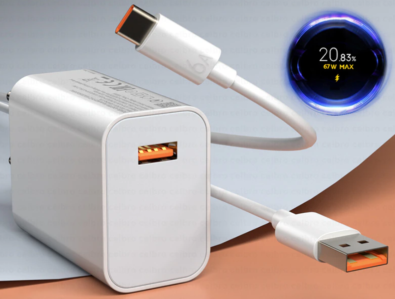 Зарядное устройство+кабель Mi Turbo Charge 67W USB Power Adapter для Xiaomi (017091) (white) 017093-162 фото