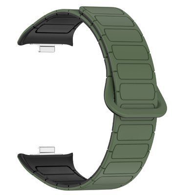 Ремешок CDK для Xiaomi Redmi Watch 4 | Silicone Shaped Magnetic Band (018838) (green / black) 018843-994 фото